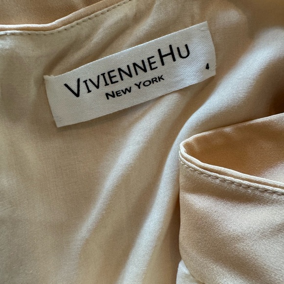 Vivienne Hu Runway Spring V-Neck CutOut Gown Dress Sz 4 Sexy Modern Timeless - Picture 10 of 10